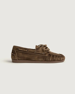 BOAT LOAFER WRINKLE - SUEDE / dark brown
