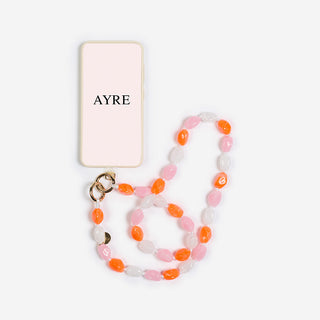 BONBON KEYCHAIN LANG / white rose orange