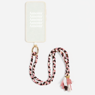 AZALÉE KEYCHAIN / oldrose white brown