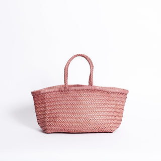 geflochtene ledertasche in rosa von ayre