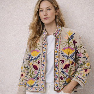 KASHMIRI VELVET JACKET / beige 